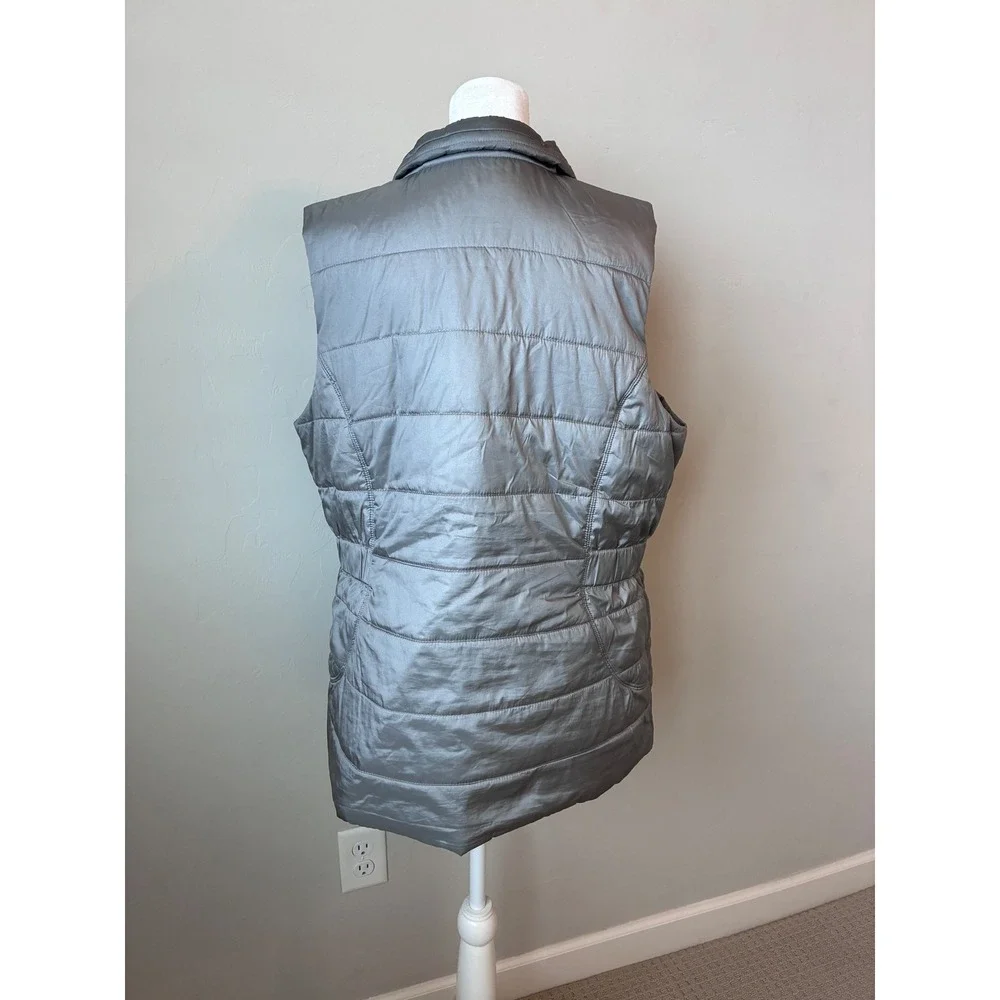 Style & Co‎ Women's Silver Quilted Puffer Vest Sleeveless Lightweight L